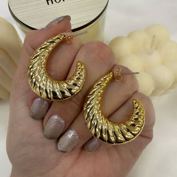 aros a argollas Acero dorado mod 28