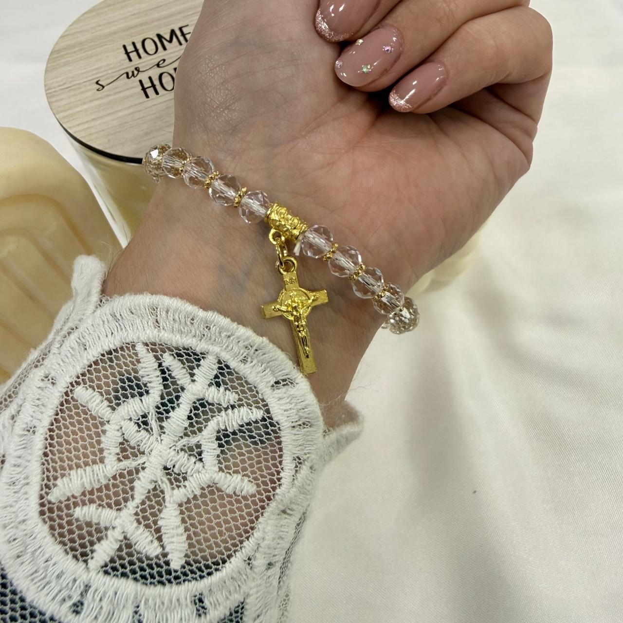 pulsera piedras facetadas extensibles colores cruz 2 - Image 5