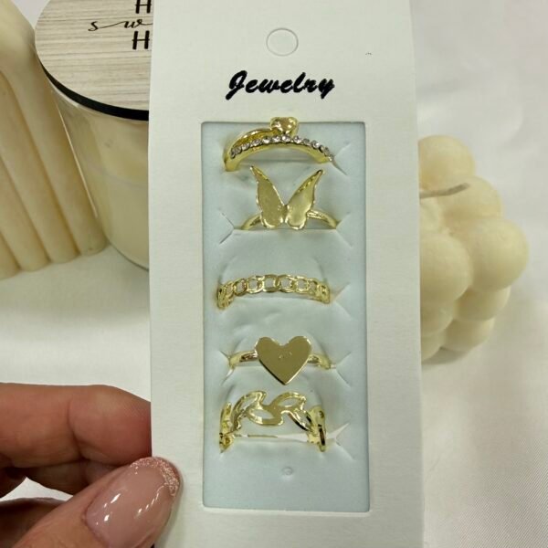 blister x 5 anillos dorados mod 8