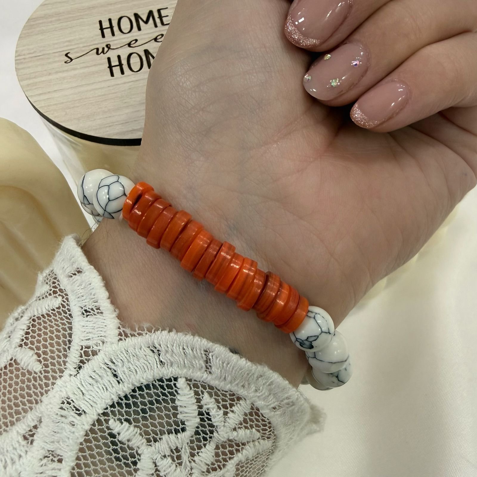 pulsera piedras marmoladas diseño colores - Image 2