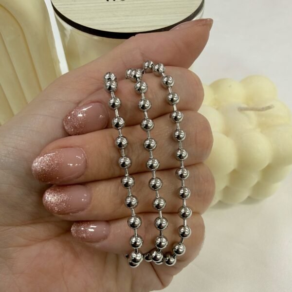 cadena bolitas x 50cm  a.q grosor 1