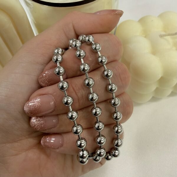 cadena bolitas x 50cm  a.q grosor 2