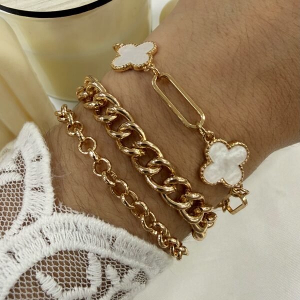 carton x 3 pulseras doradas mod 2