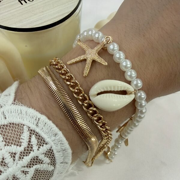 carton x 3 pulseras doradas mod 4