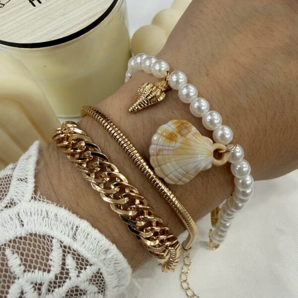 carton x 3 pulseras doradas mod 5