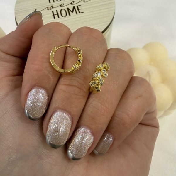 aros a argollas Acero dorado mod 3