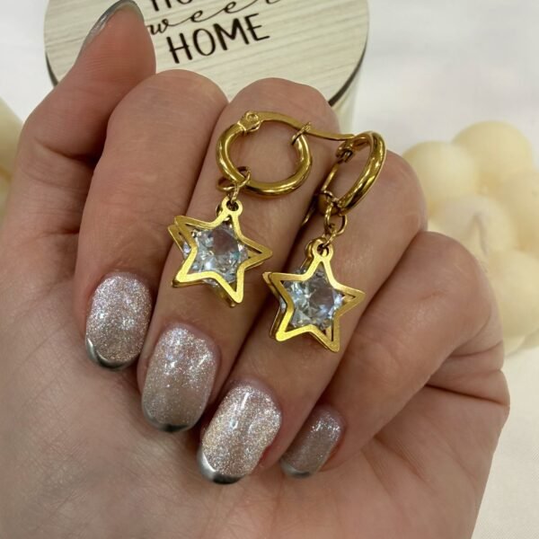 Alternative view of aros a argollas Acero dorado mod 7