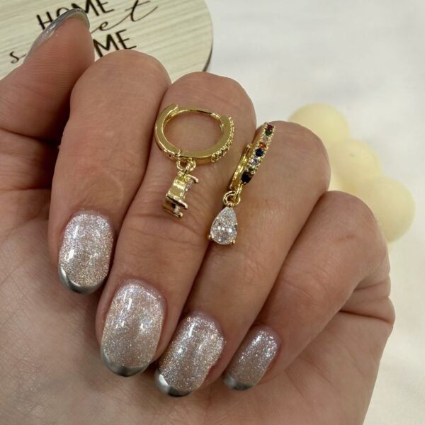 aros a argollas Acero dorado mod 2