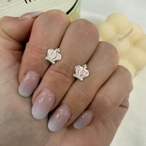 aros esmaltados mod corona esmaltada pink