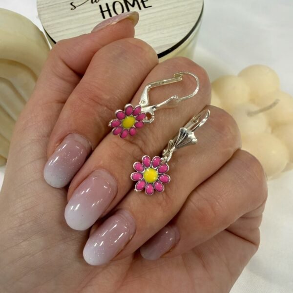 aros cierre brisura mod flower rosa