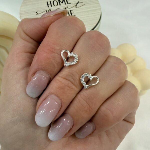 aros con cubic modelo corazon