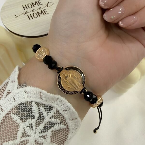 pulsera Van san benito ajustables con bolitas facetadas (elegir color)