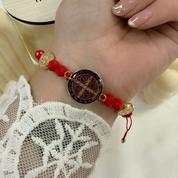 Alternative view of pulsera Van san benito ajustables con bolitas facetadas (elegir color)