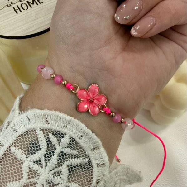 Alternative view of pulsera Van flor ajustables con bolitas facetadas (elegir color)