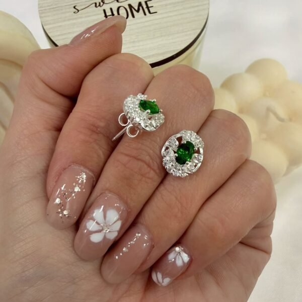 Aros pasantes cubic esmeralda 11