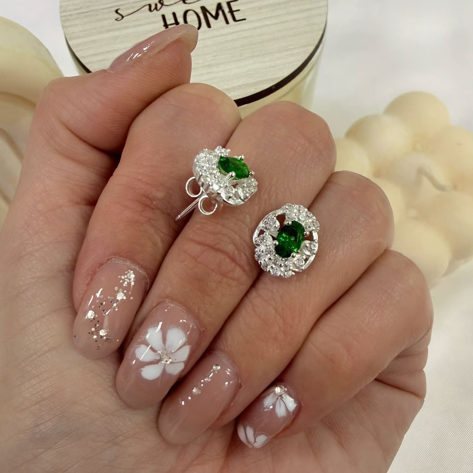 Aros pasantes cubic esmeralda 11