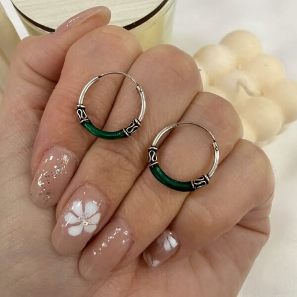 argollas clasicas hindu 1.5cm esmaltado verde