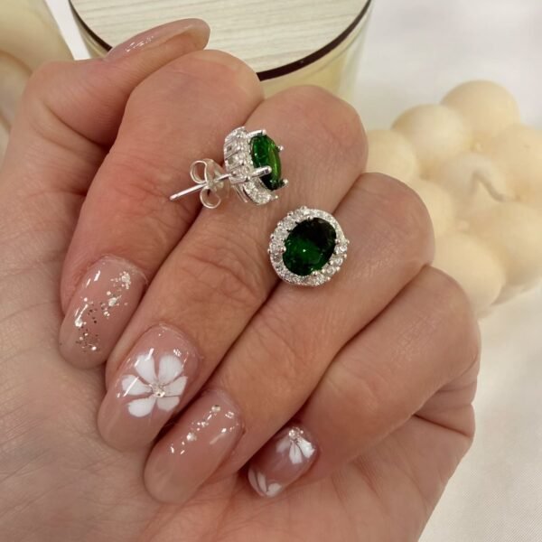 Aros pasantes cubic esmeralda 10