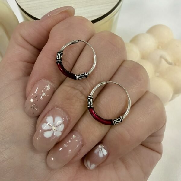 argollas clasicas hindu 1.5cm esmaltado rojo