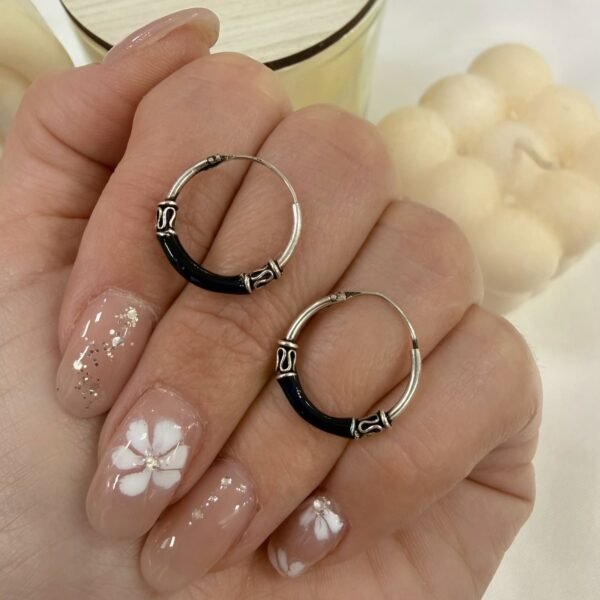 argollas clasicas hindu 1.5cm esmaltado azul