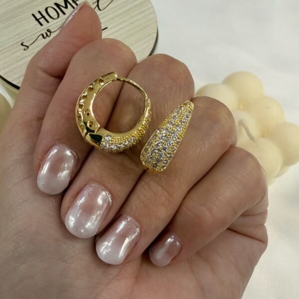 aros a argollas Acero dorado mod 37