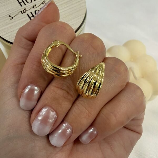 aros a argollas Acero dorado mod 11