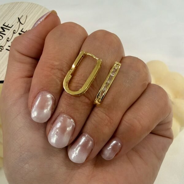 aros a argollas Acero dorado mod 12