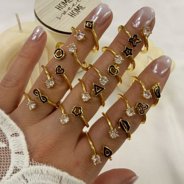 anillo dorado diseño 13 talle regulable