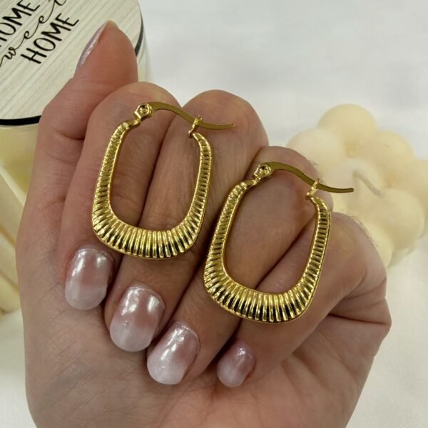 aros a argollas Acero dorado mod 31