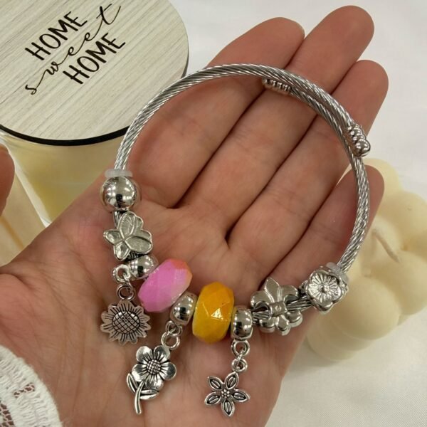 pulsera con dijes pasantes mod 4