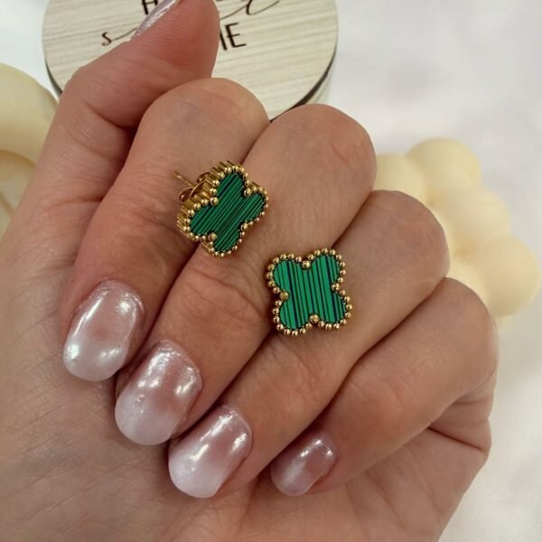 aros a pasantes dorado 5 verdes