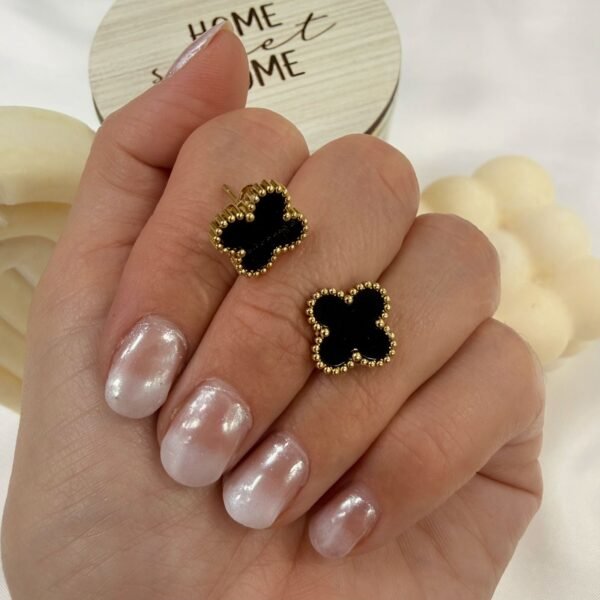 aros a pasantes dorado 5 negros