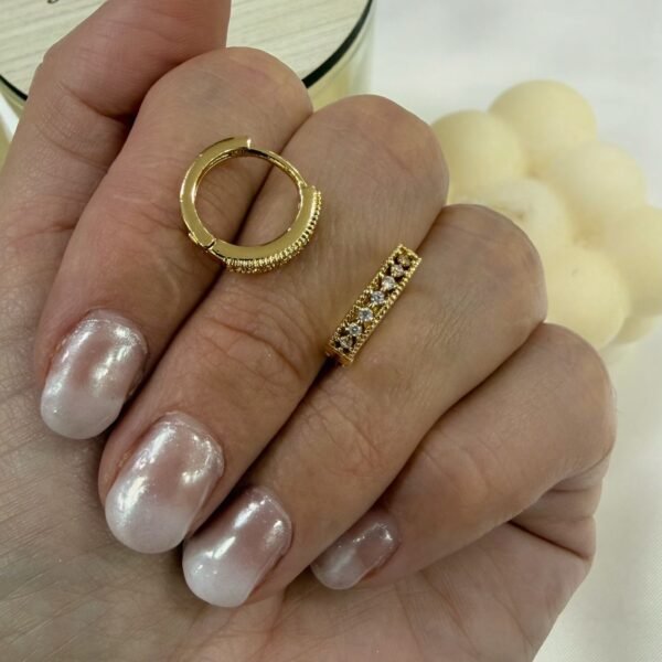 aros a argollas Acero dorado mod 57