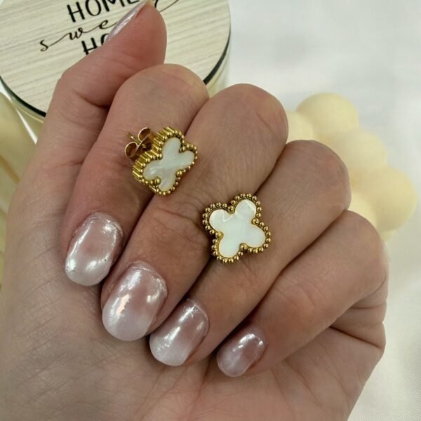 aros a pasantes dorado 5 blancos