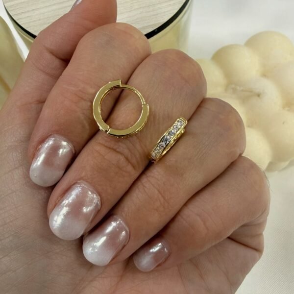 aros a argollas Acero dorado mod 54 medianos