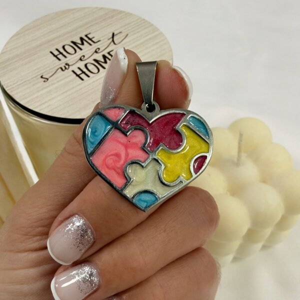 a dije corazon puzzle colores