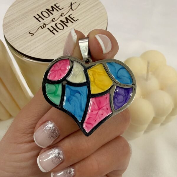 a dije corazon esmaltado colores