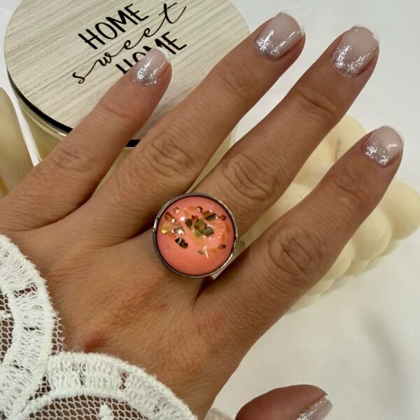 anillo color redondo nacar