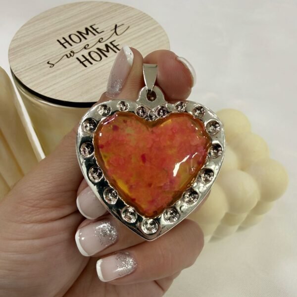 a Dije esmaltado corazon piedra