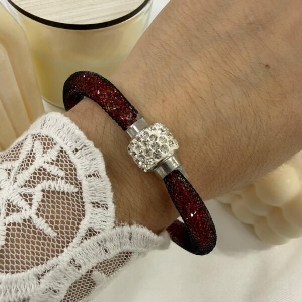 pulsera tubos brillitos cierre imantado bordo