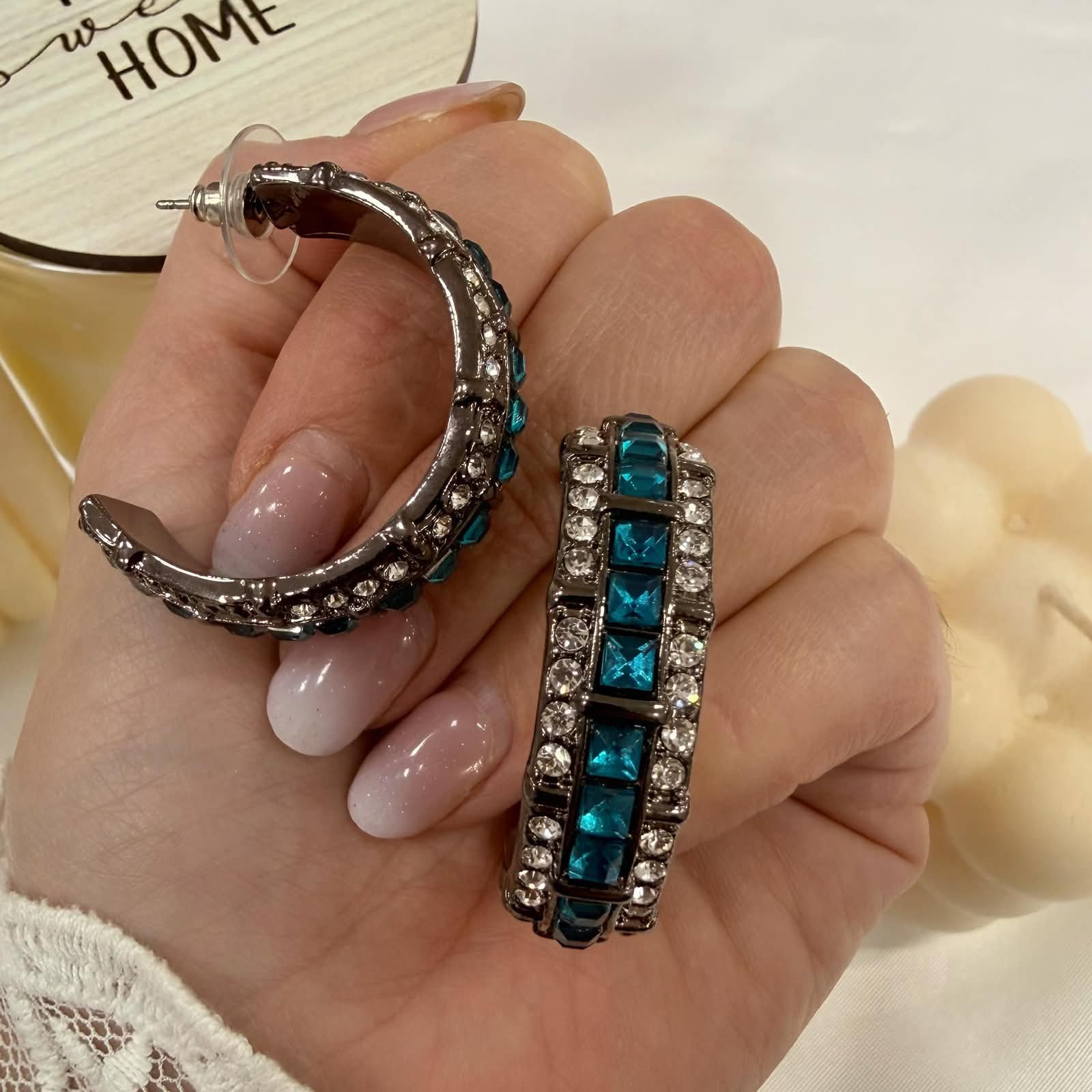 aros piedra azul