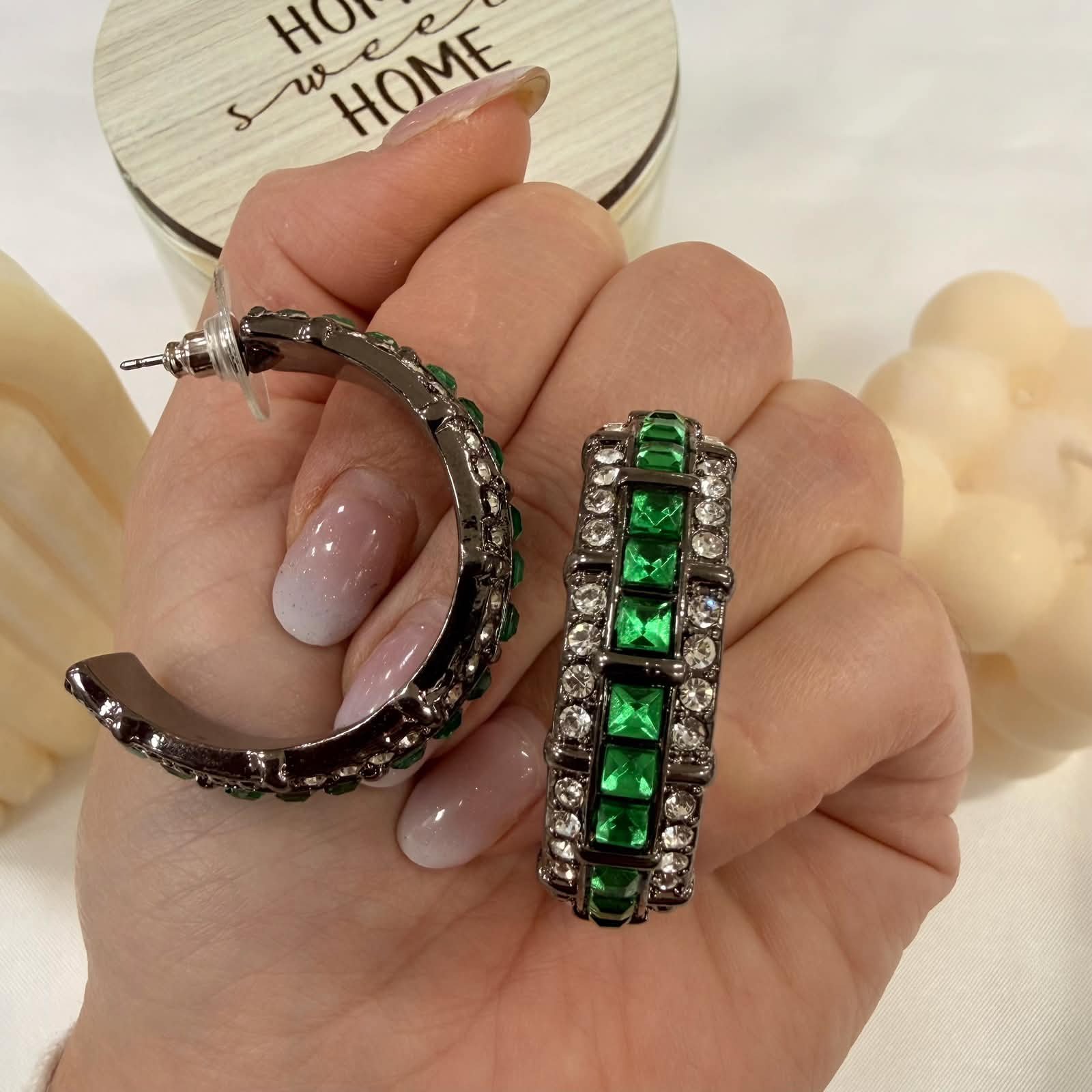 aros piedra verde.