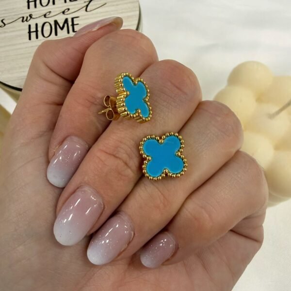 aros a pasantes dorado 5 turqueza