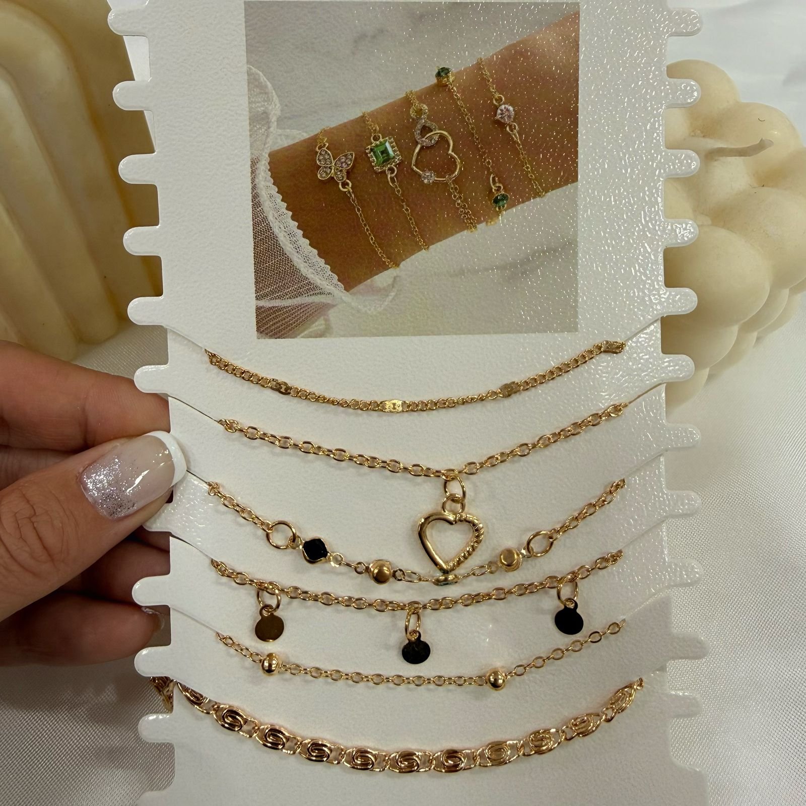 pack x 6 pulseras doradas mod 5