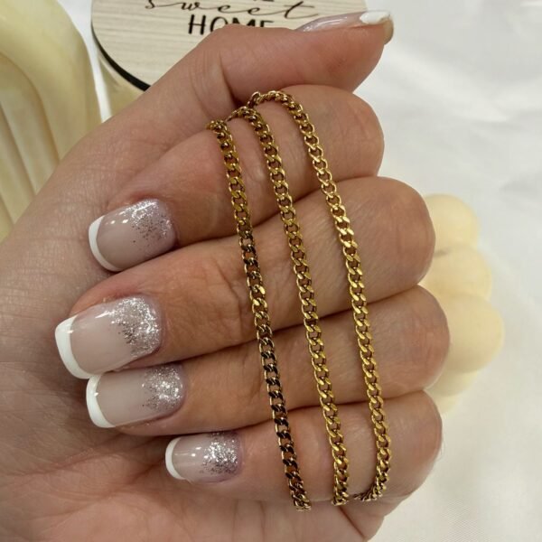 cadena dorada grumet fina diamantada x 40cm