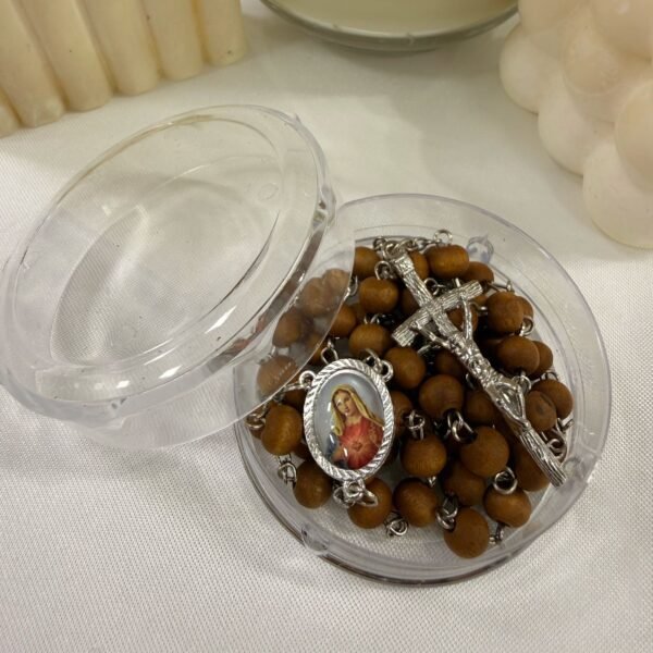 Alternative view of rosarios perfumados con cajita marron clarito