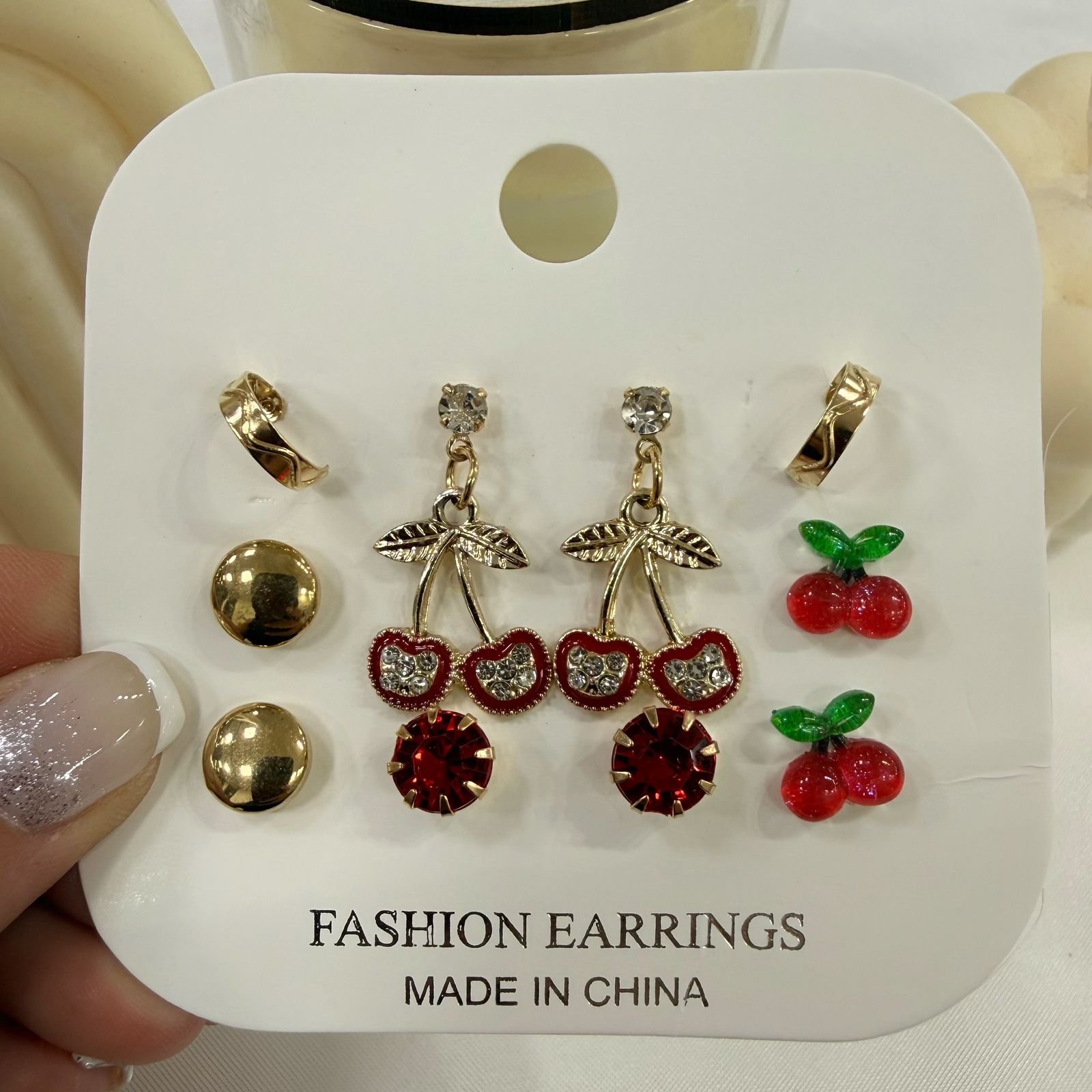 aros dorados pack x 5 pares mod cherry mod 1 (modelos varios) - Image 5