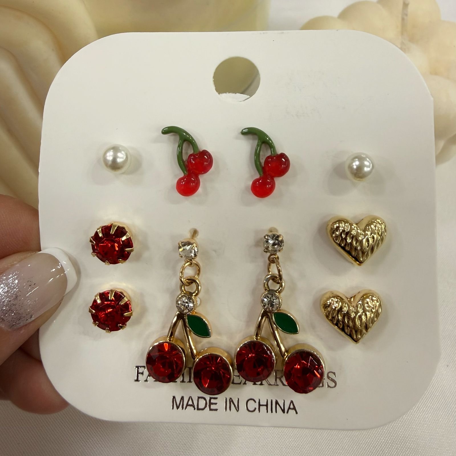 aros dorados pack x 5 pares mod cherry mod 1 (modelos varios)