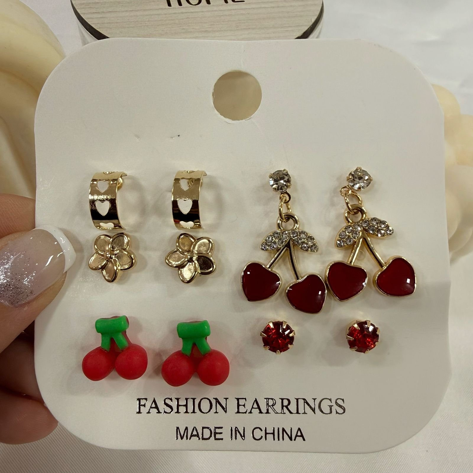 aros dorados pack x 5 pares mod cherry mod 1 (modelos varios) - Image 4