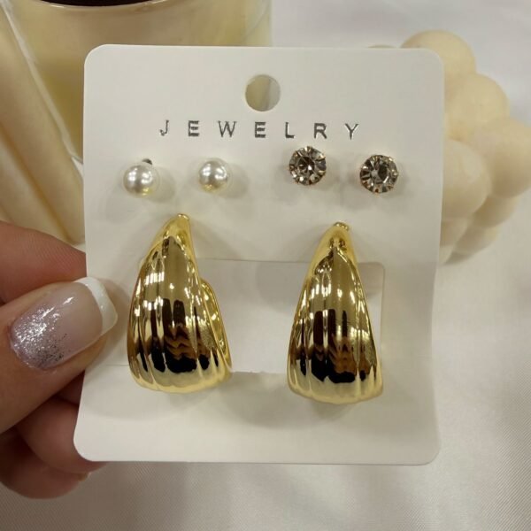 aros dorados pack x 3 pares mod 1